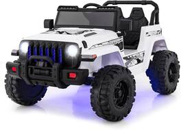 Costway - Kids Ride on Truck 12V Battery Powered Ride on Car 2-Seat with 2.4G Parental Remote Control - White