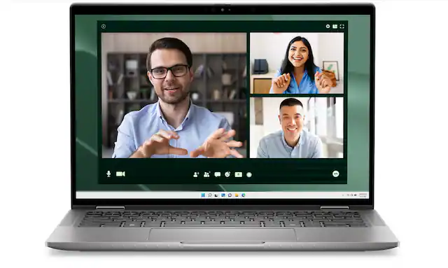 Front. Dell - Latitude 7350 Notebook Laptop PC | 13-in QHD+ | Intel Ultra 5 135U | 16GB RAM | 256GB NVMe | Camera | Windows 11 Pro. - silver.