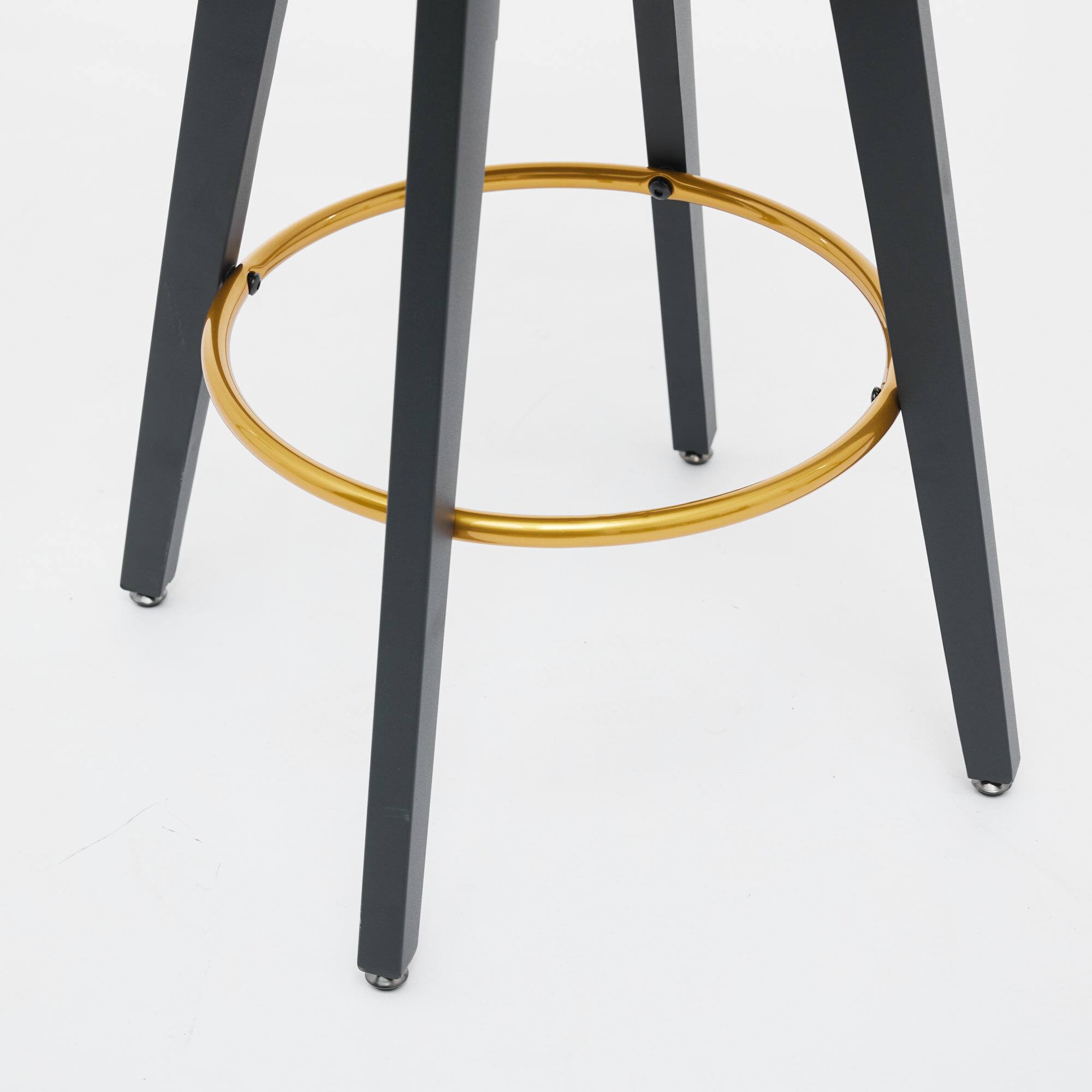 Alt View 8. GOODSILO - Modern Swivel Counter Height Bar Stools Set of 2 with Upholstered Backs and Metal Legs - Gray.