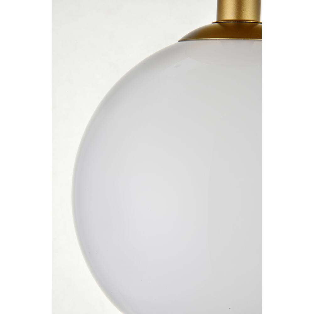 Left. Living District - Baxter 1 Light Brass Flush Mount With Frosted White Glass - Brass And Frosted White.