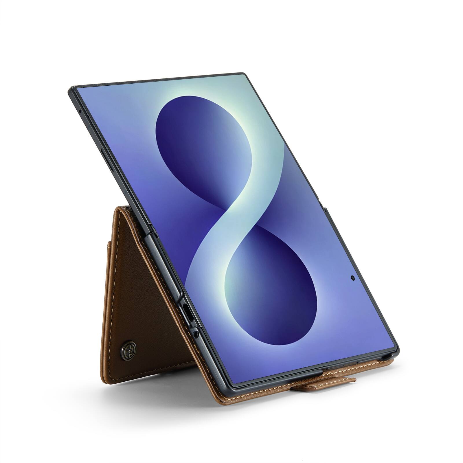 Alt View 8. UUCOVER - For Samsung Galaxy Z Fold8 Wide PU Leather Wallet Case with RFID Blocking Card Holder Cash Slot, Magnetic Folio Cover - Brown.