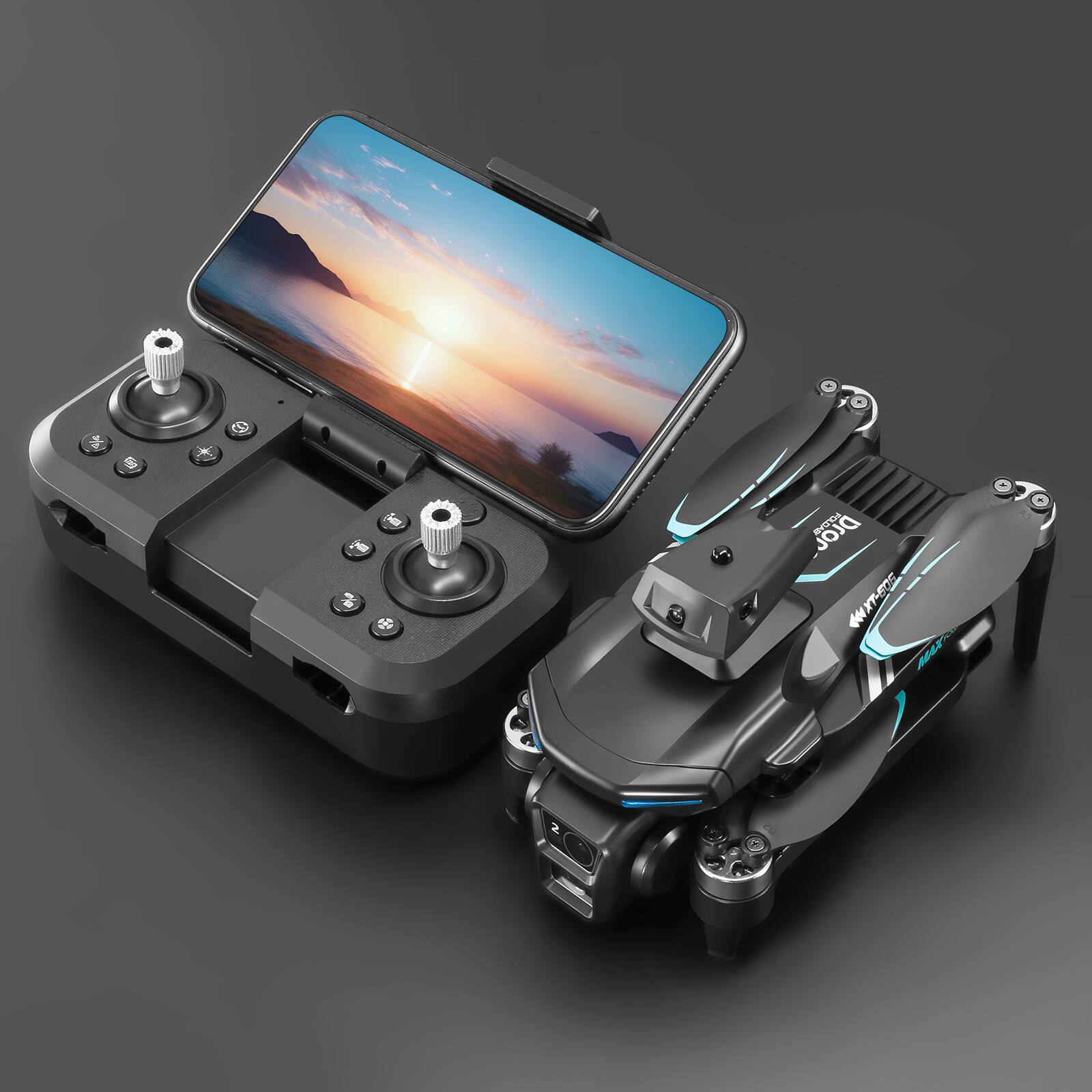 Alt View 7. BEARSOLIM - XT606 Brushless Foldable Drone with 4K/6K Dual Camera, 13-Min Flight Time & Optical Flow Hover.