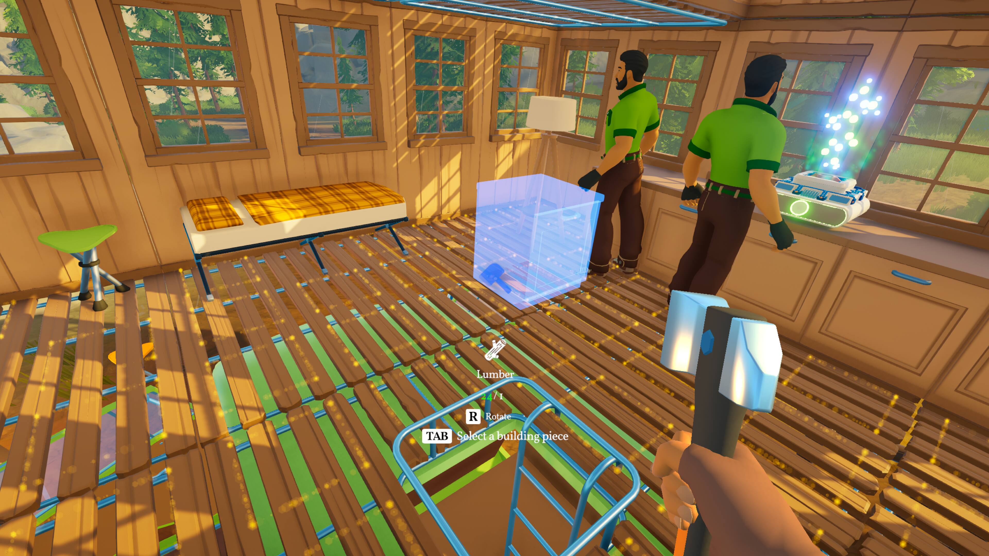 Lumber 71  
I R Rotate  
TAB Select a building piece