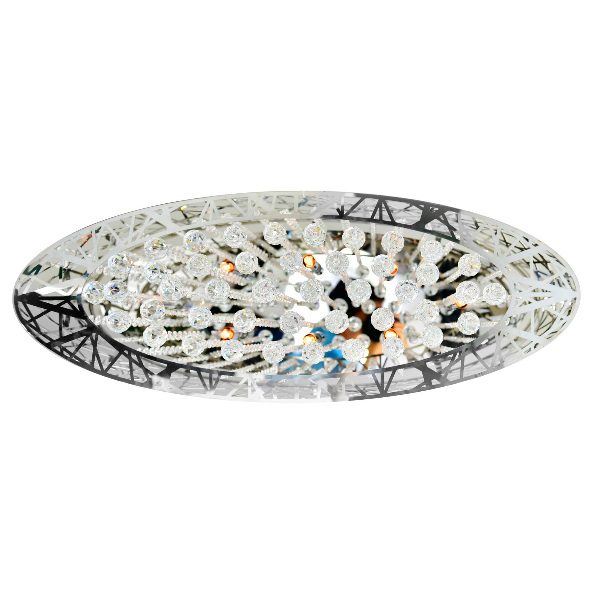 Back. CWI Lighting - Eternity 8 Light Drum Shade Chandelier With Chrome Finish - Stainless Steel.