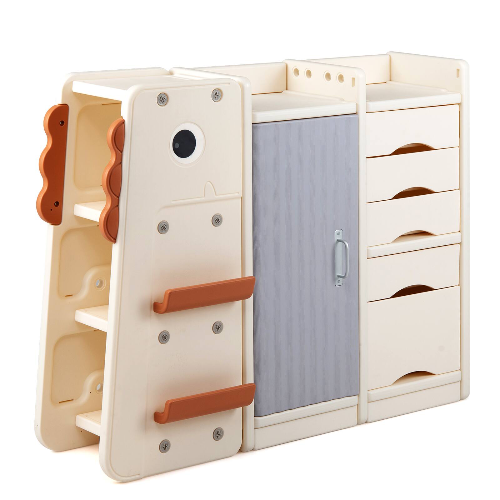 Alt View 9. Gymax - Gymax Kids Toy Storage Organizer Dinosaur Toy Chest w/5 Removable Bins 1 Cabinet - Beige.
