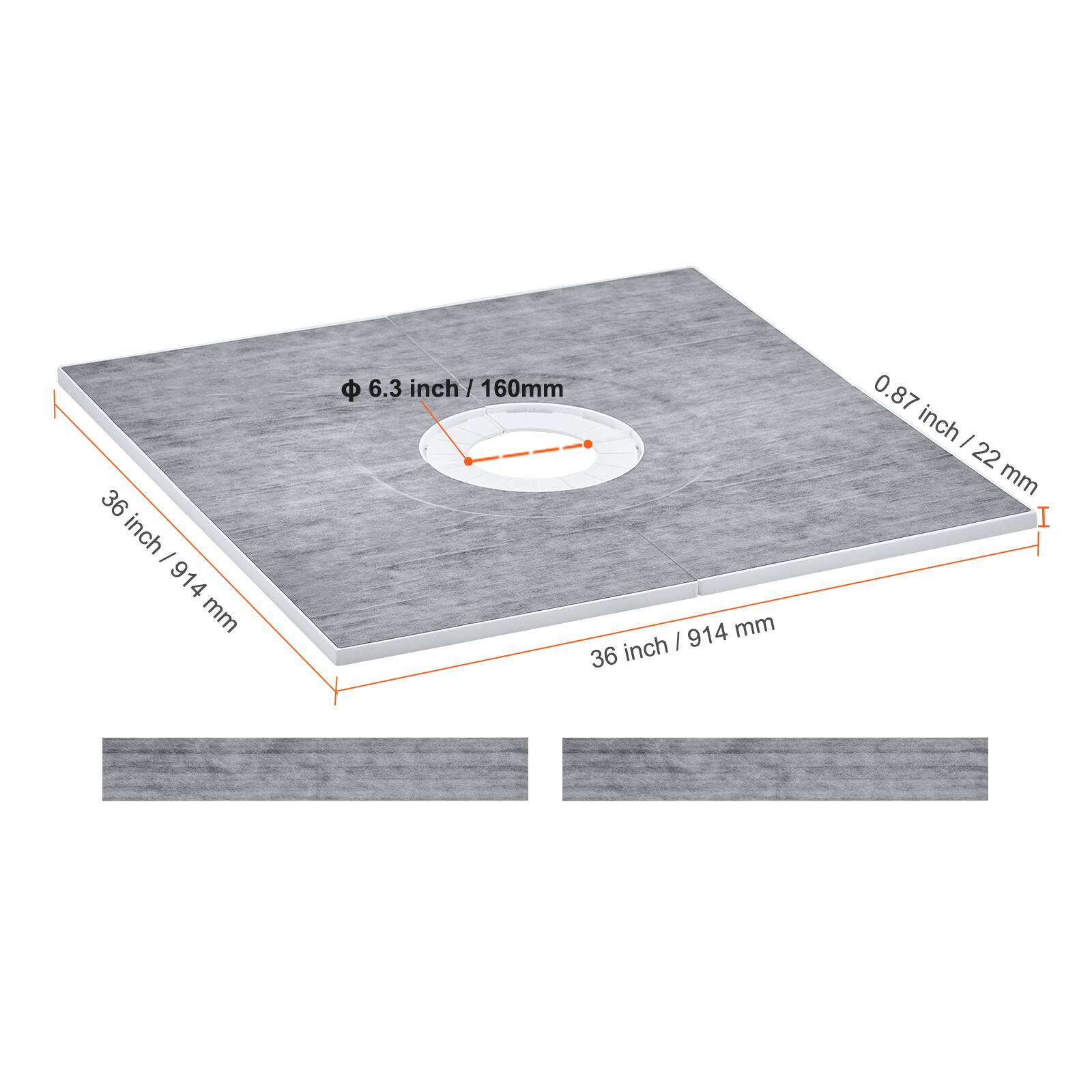 - 36 inch / 914 mm
- 6.3 inch / 160 mm
- 0.87 inch / 22 mm