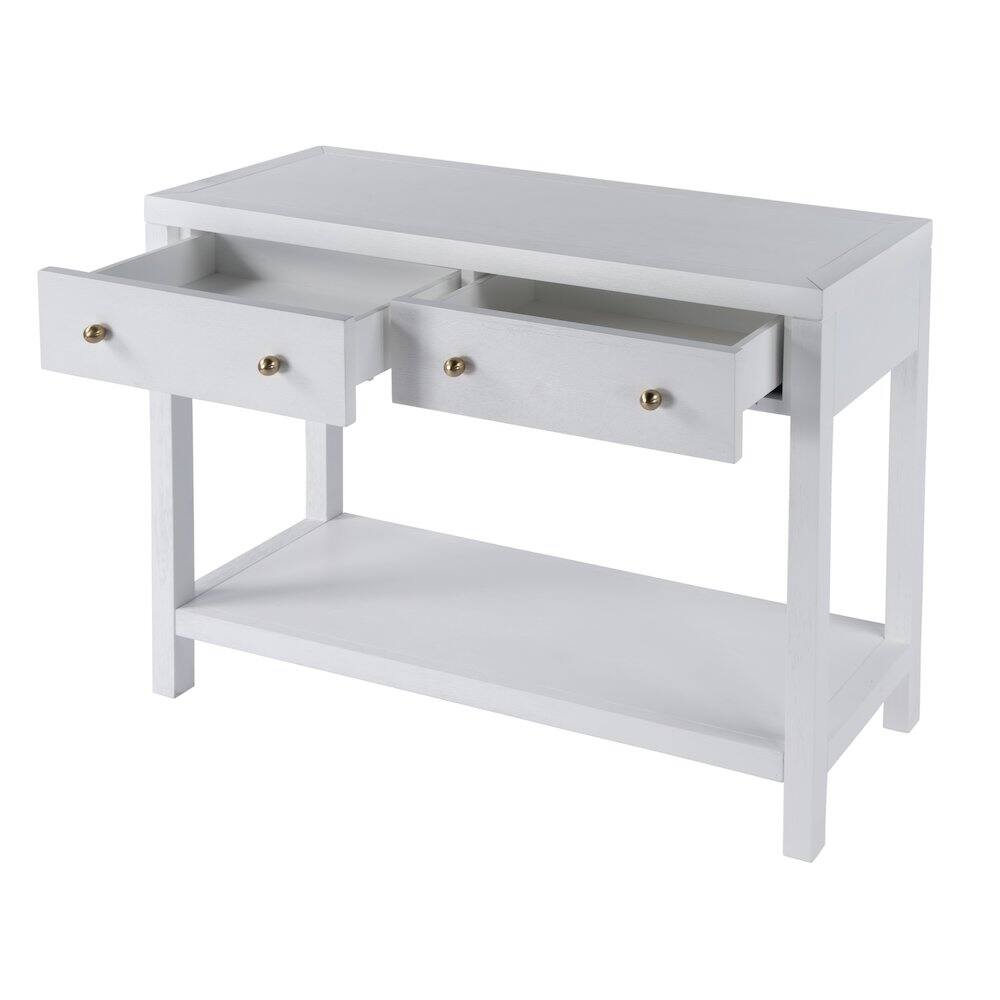 Alt View 2. Butler Specialty - Nora 2 Drawer Console Table - White.