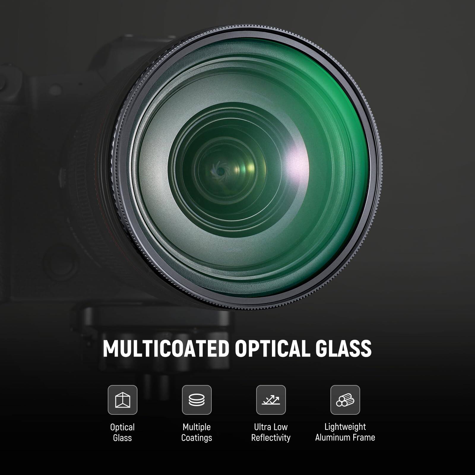 MULTICOATED OPTICAL GLASS  
Optical Glass  
Multiple Coatings  
Ultra Low Reflectivity  
Lightweight Aluminum Frame