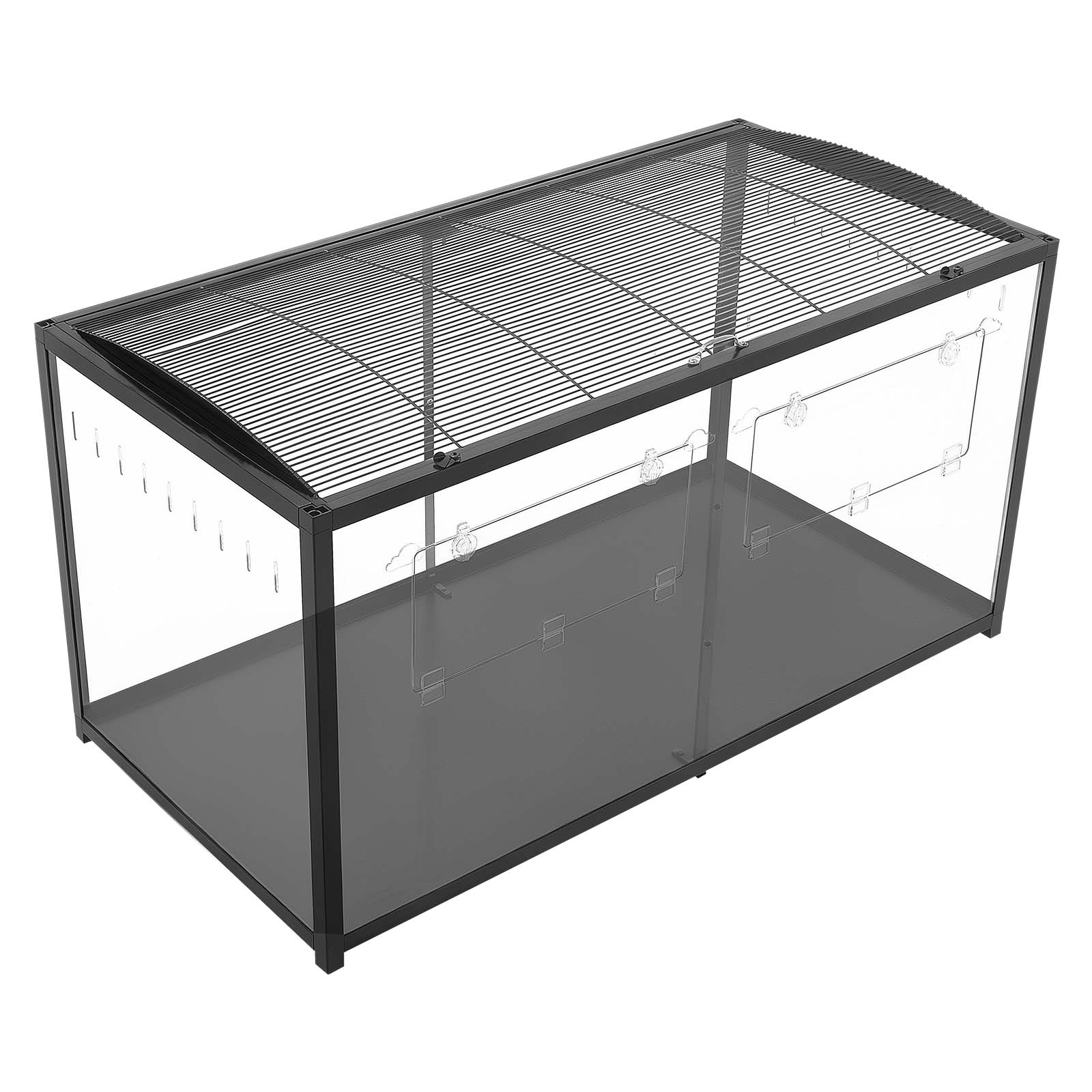 Alt View 5. VEVOR - Hamster Cage 47.2"x23.6"x25.4" 360° Viewing Metal Hamster Habitat, Transparent Small Animal Cage with Top Access - Black.