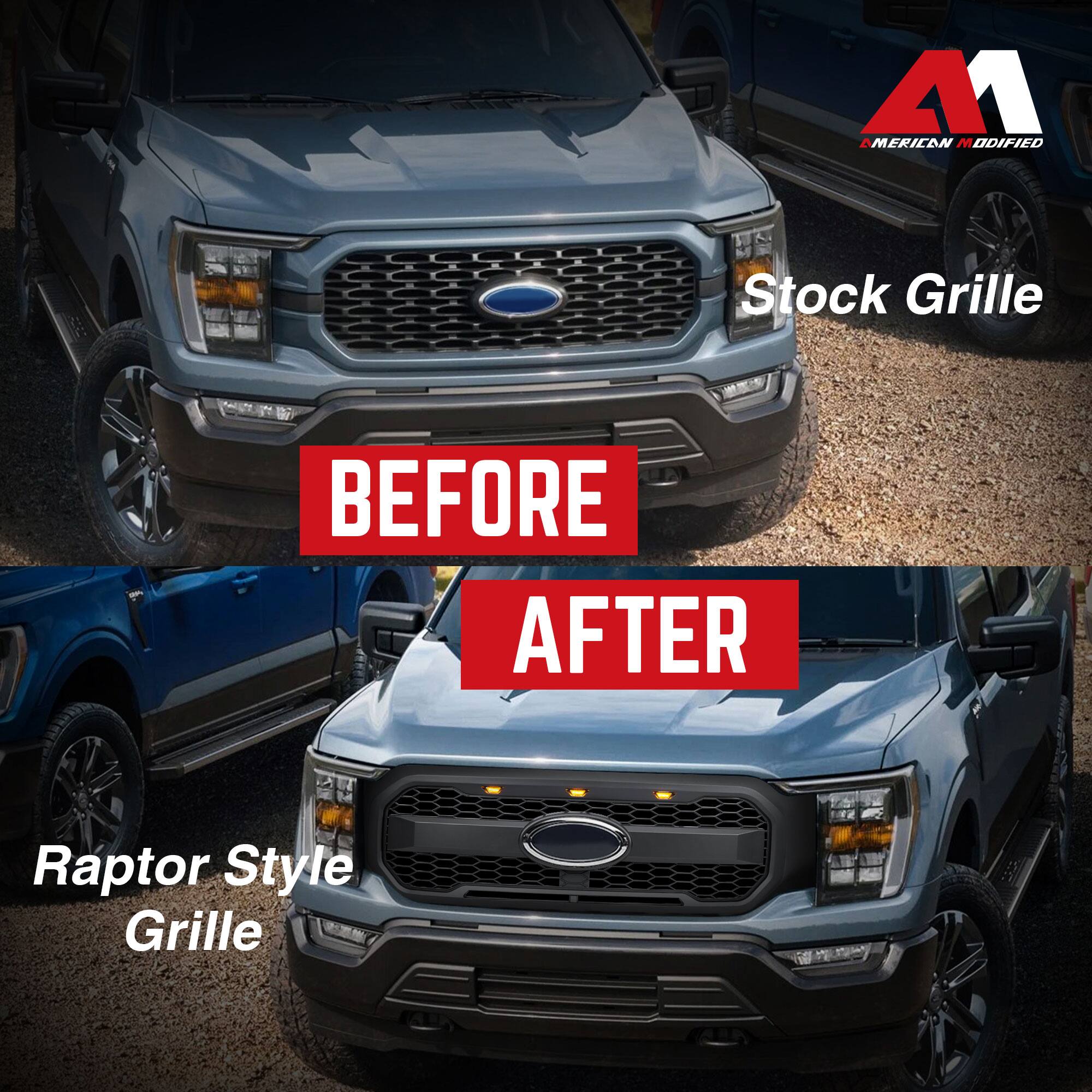 **Before After**

**Stock Grille**

**Raptor Style Grille**