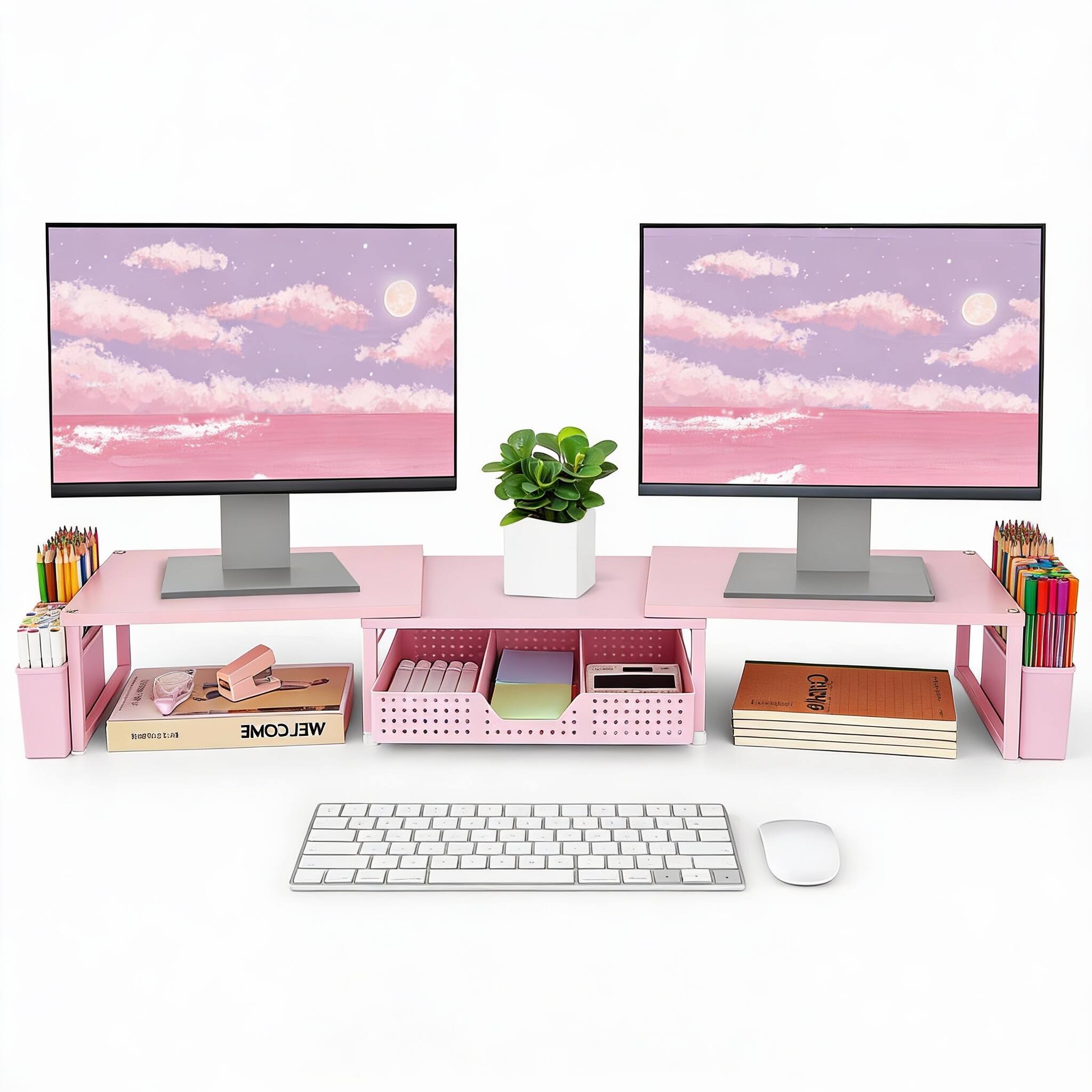 Wood Pink With drawer and pen holder