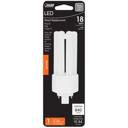 FEIT ELECTRIC - PL GX24Q-3 4-Pin LED Light Bulb Soft White 18 Watt Equivalence 1 pk