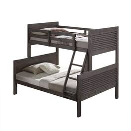 Manhattan Lane - Wexo Twin over Full Bunk Bed, Slat Design and Ladder - Charcoal Brown