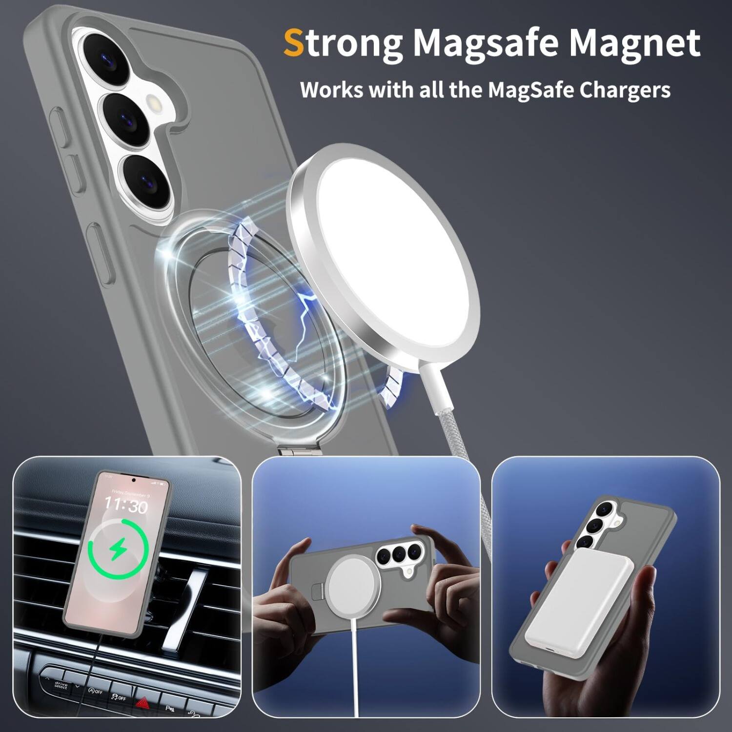 Strong MagSafe Magnet  
Works with all the MagSafe Chargers