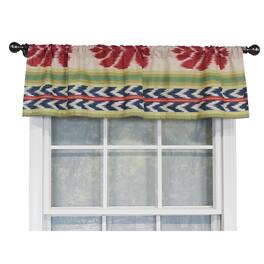 RLF Home - Aztec Tailored 100% Cotton with Fully Lined 3" Rod Pocket Valnance for Windows 50" x 14" - Multi
