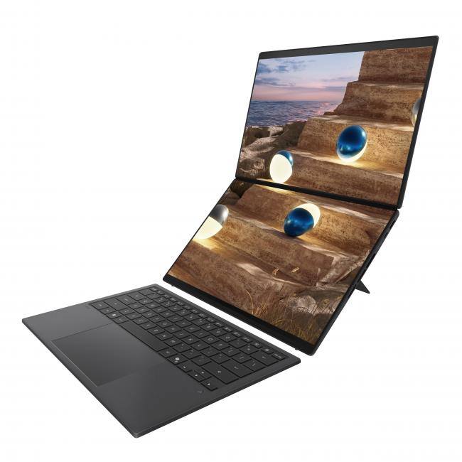 Alt View 6. ASUS - ASUS Zenbook DUO Dual 14" OLED WQXGA+ 144Hz Touchscreen Detachable Copilot+ PC 2-in-1 Notebook Intel Core Ultra 7 355 - Moher Gray.