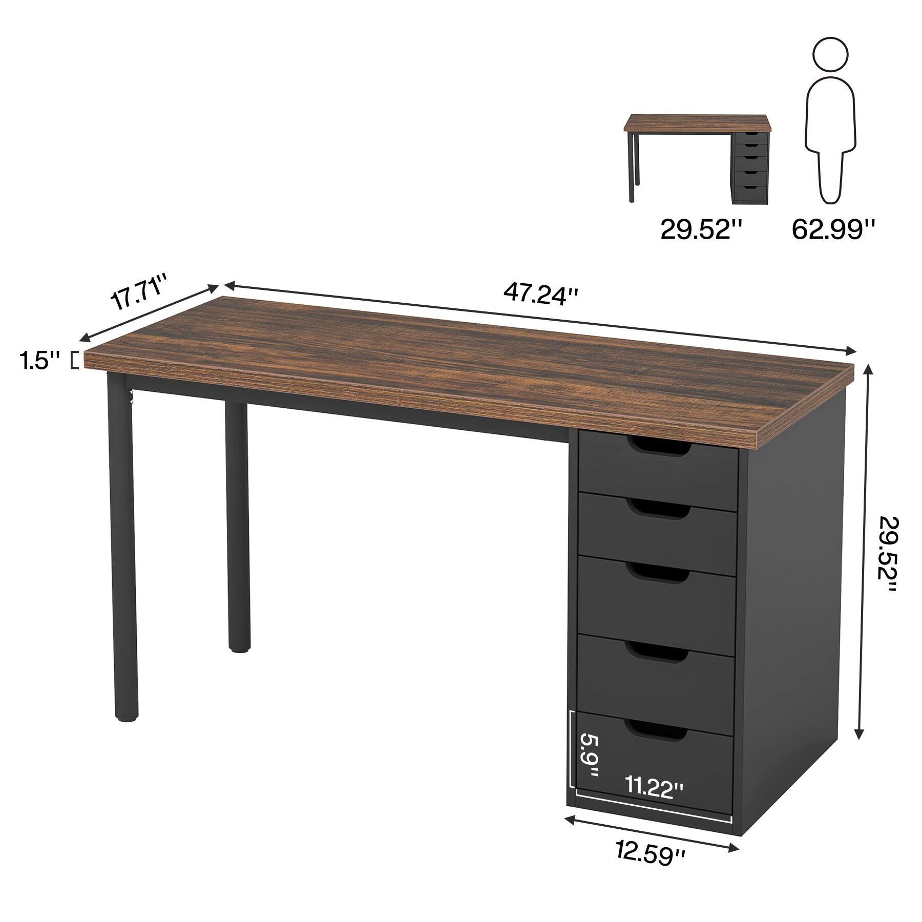 Tribesigns Office Computer Desk with Engineered Wood Construction, for ...