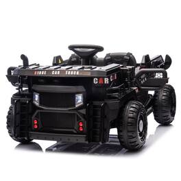 BreeBe - 24V 2-Seater Kids Electric ride on Car w/ Remote, 400W Motor, Lights, USB, MP3, Bluetooth, Music, Age 3+ - Black