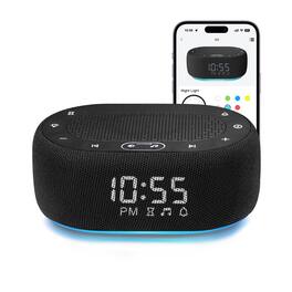 Dazzed Corner - Noise Sound Machine with Alarm Clock, 30 Sounds, App Control, 7-Color Light - Black