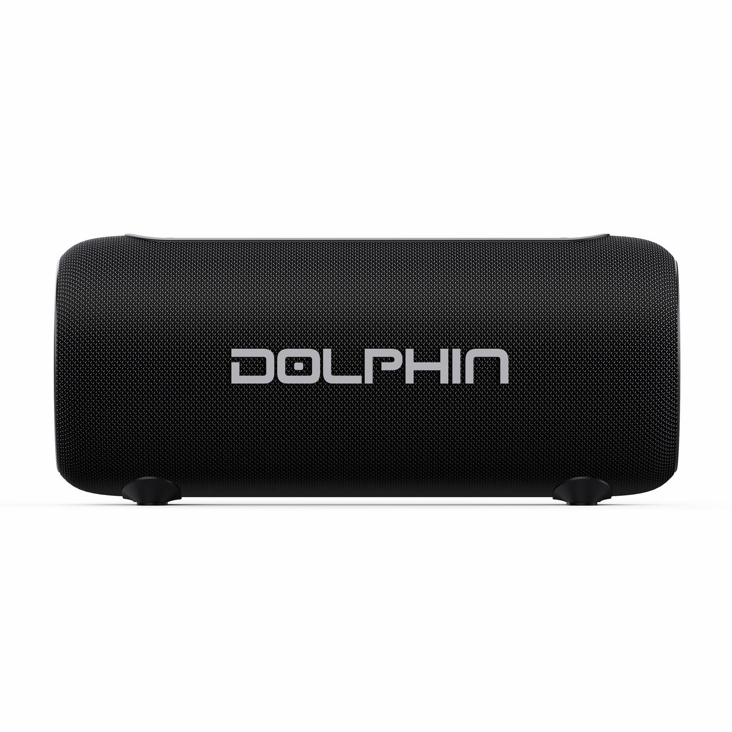 Angle. Dolphin Audio - LX-30 Water-Resistant Portable Bluetooth Speakerphone, RGB Lights, Shoulder Strap - Black.