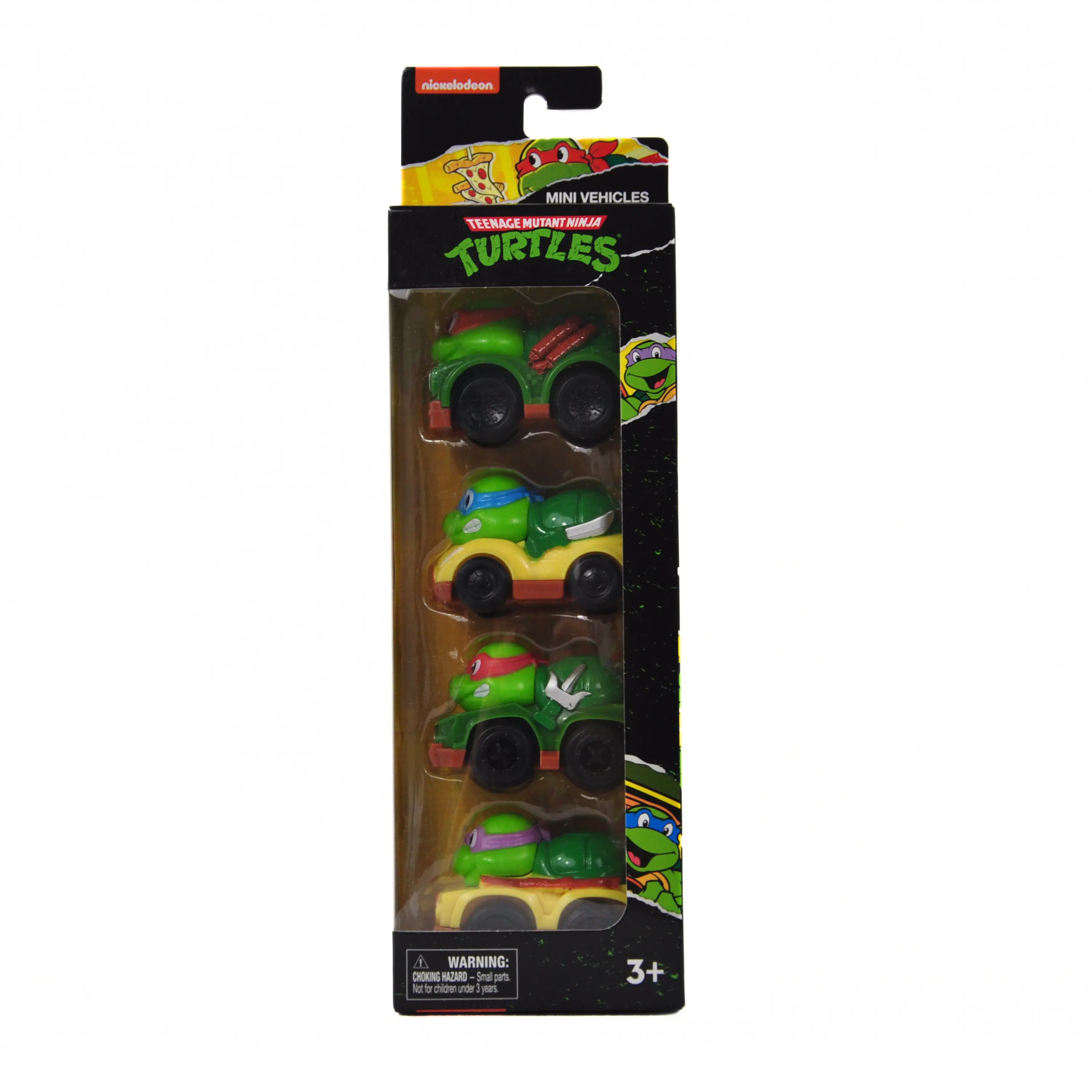 nickelodeon  
MINI VEHICLES TEENAGE MUTANT NINJA TURTLES  
WARNING: CHOKING HAZARD Small parts not for children under 3 years.  
3+