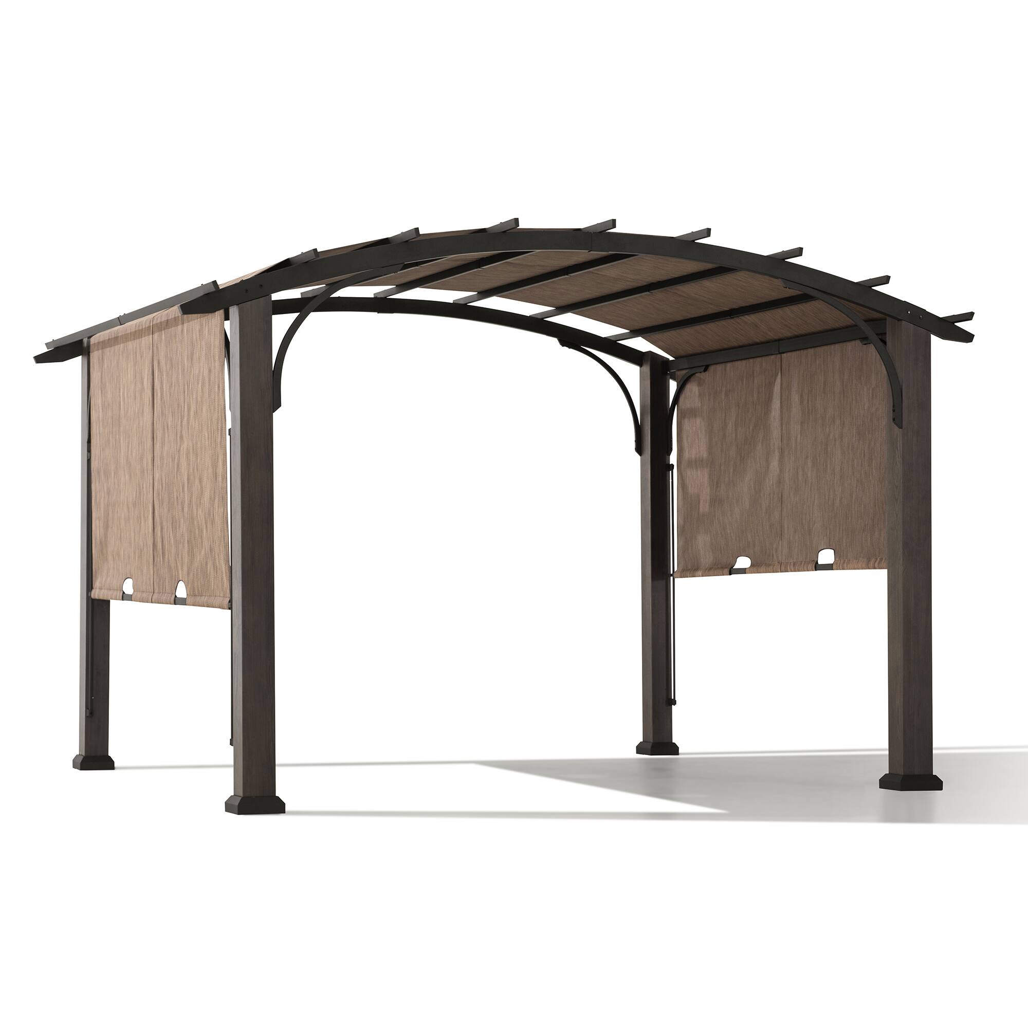 Angle. SUNJOY - 10x12 Dylon V.3A arched roof Pergola(Heat transfer Post) - brown.