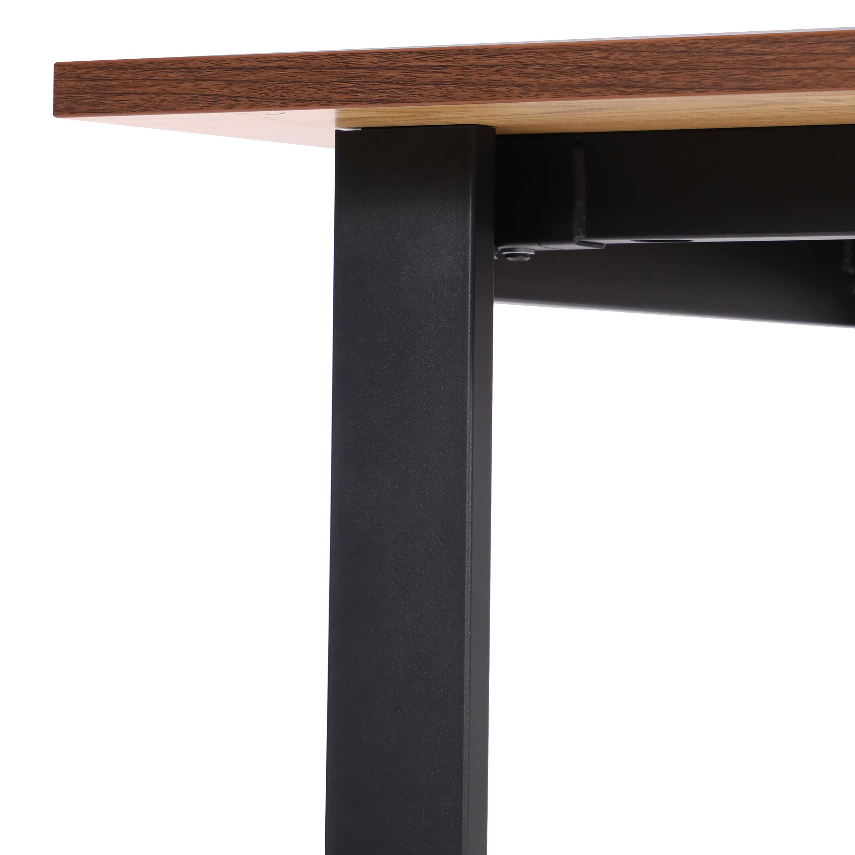 Alt View 7. Emma + Oliver - Remy 48x30 Dining or Gaming Table with Double Sided Laminate Table Top and Heavy Duty U-Frame Steel Base - Walnut.