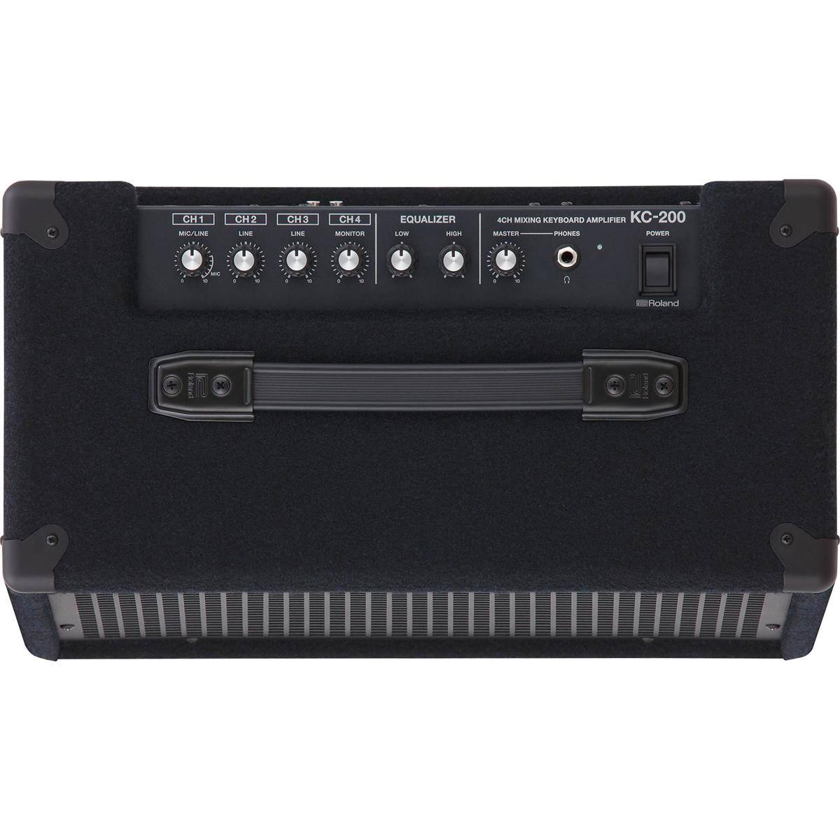 CH1 MIC/LINE  
CH2 LINE  
CH3 LINE  
CH4 MONITOR  
EQUALIZER  
LOW  
HIGH  
4CH MIXING KEYBOARD AMPLIFIER  
KC-200  
MASTER  
PHONES  
POWER  

Roland