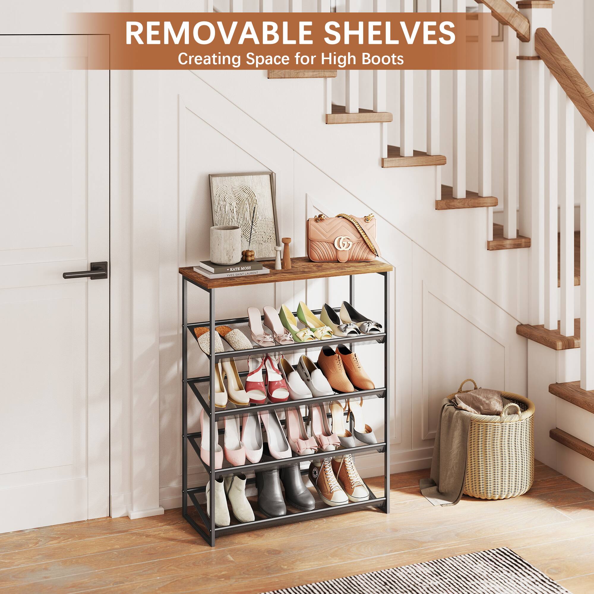 REMOVABLE SHELVES  
Creating Space for High Boots