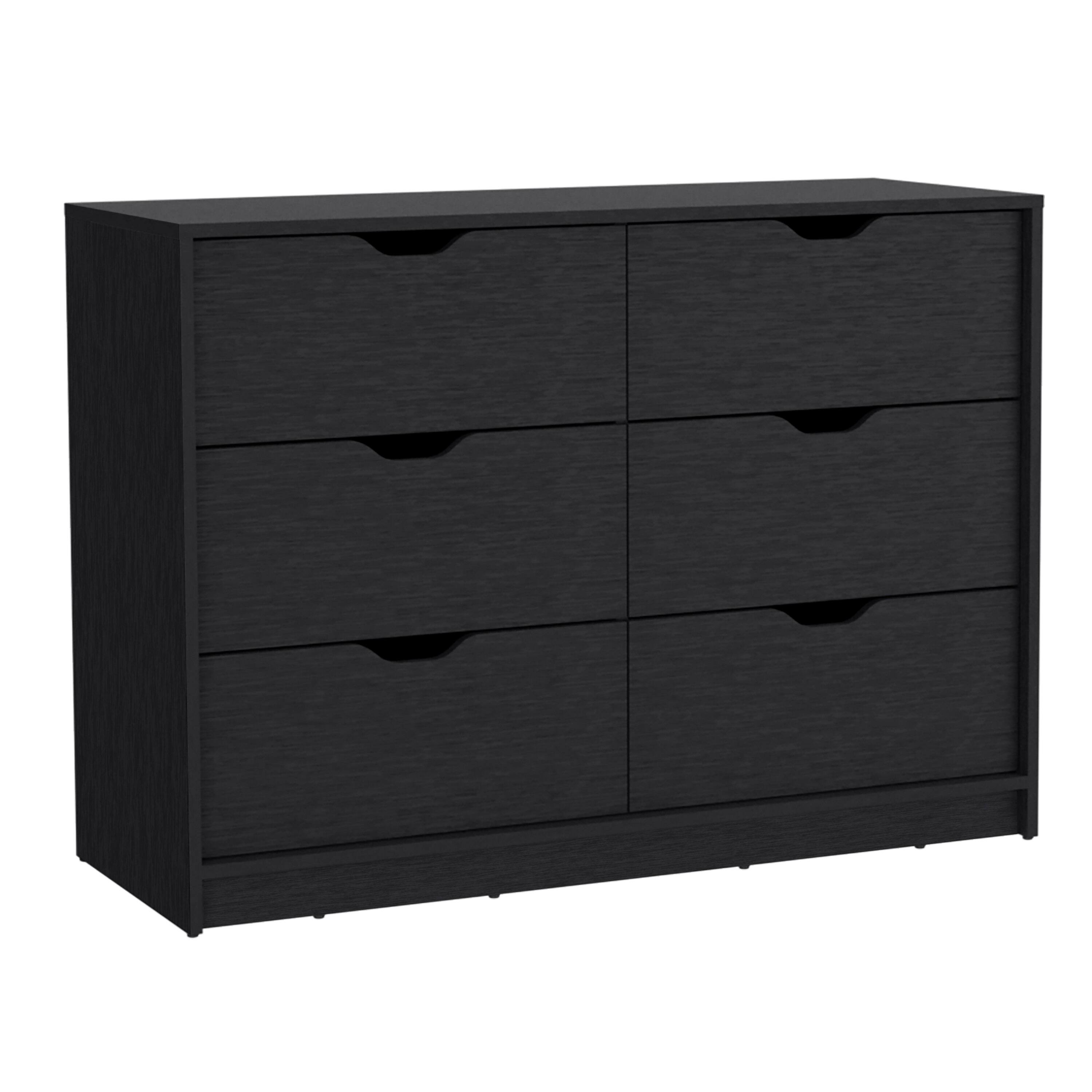 Alt View 1. TuHome - Basilea 4 Drawers Dresser, 2 Cabinets - Black.