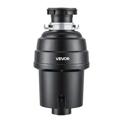 Front. VEVOR - Food Waste Garbage Disposal, 1HP 3500RPM DC Motor, Continuous Feed Kitchen Sink Garbage Disposer, EZ Connect Food Waste - Black.