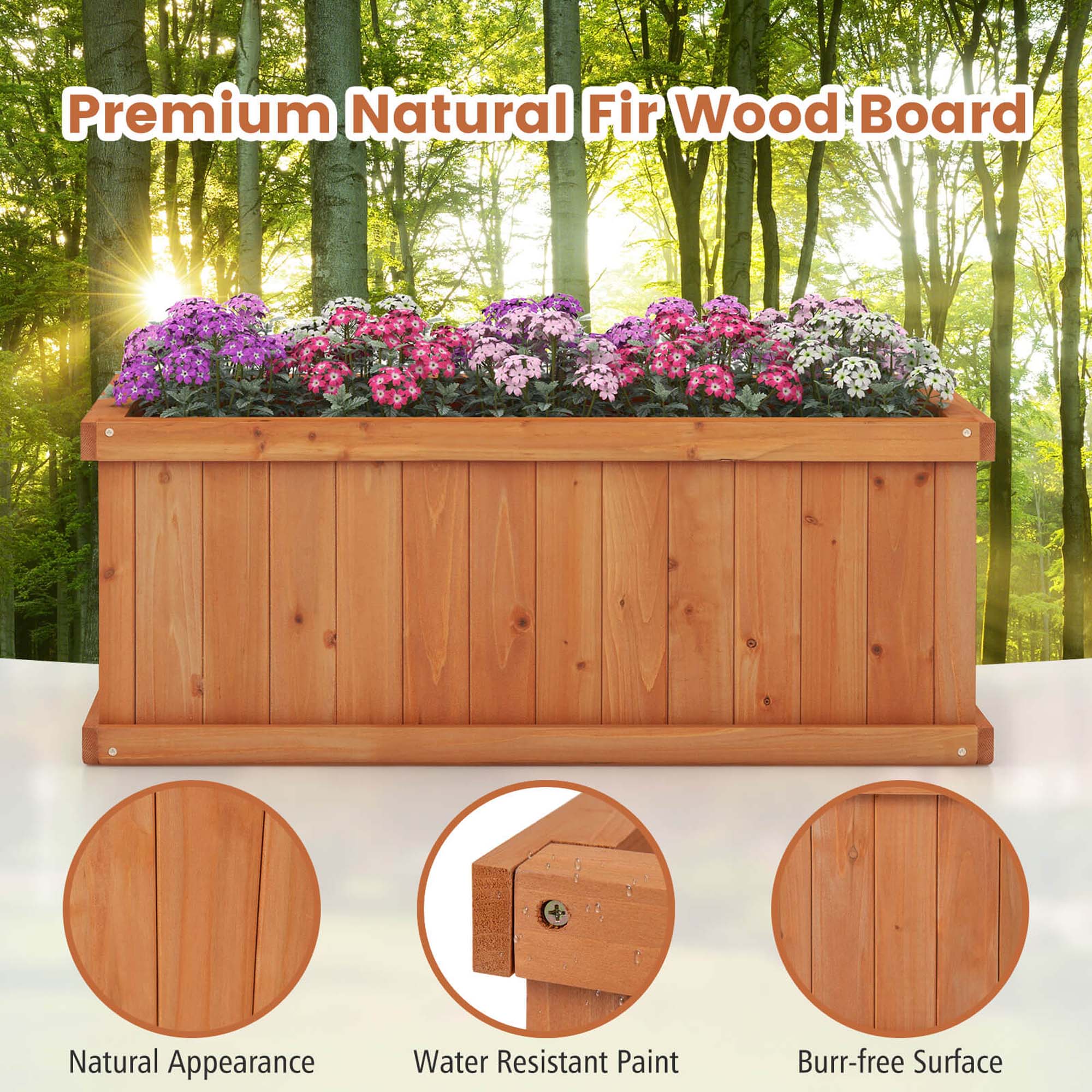 Premium Natural Fir Wood Board Natural Appearance Water Resistant Paint Burr-free Surface
