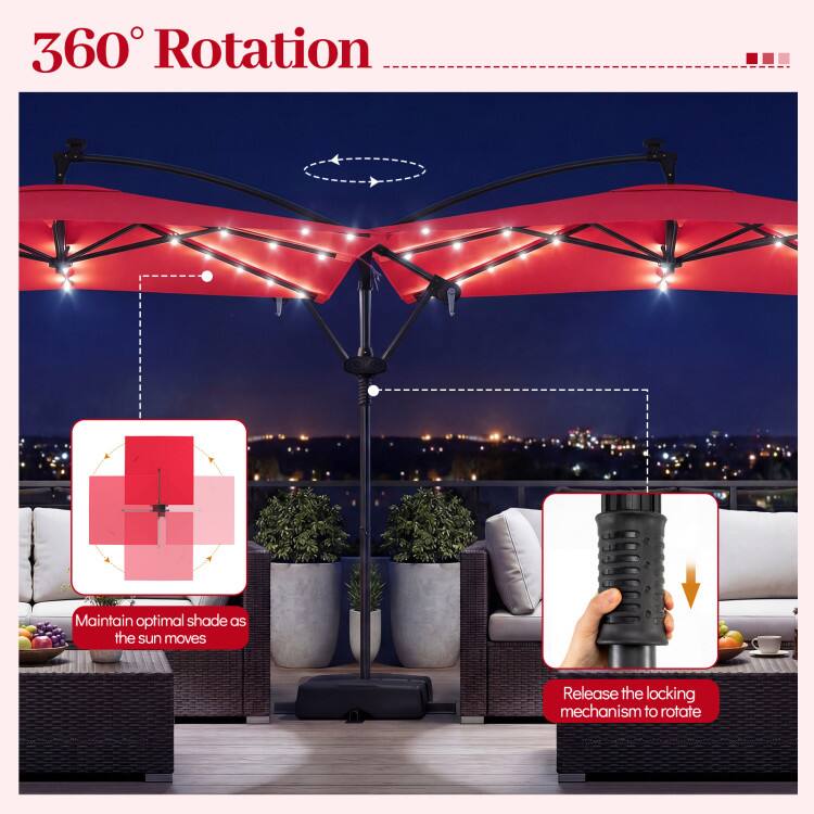 360° Rotation

Maintain optimal shade as the sun moves

Release the locking mechanism to rotate