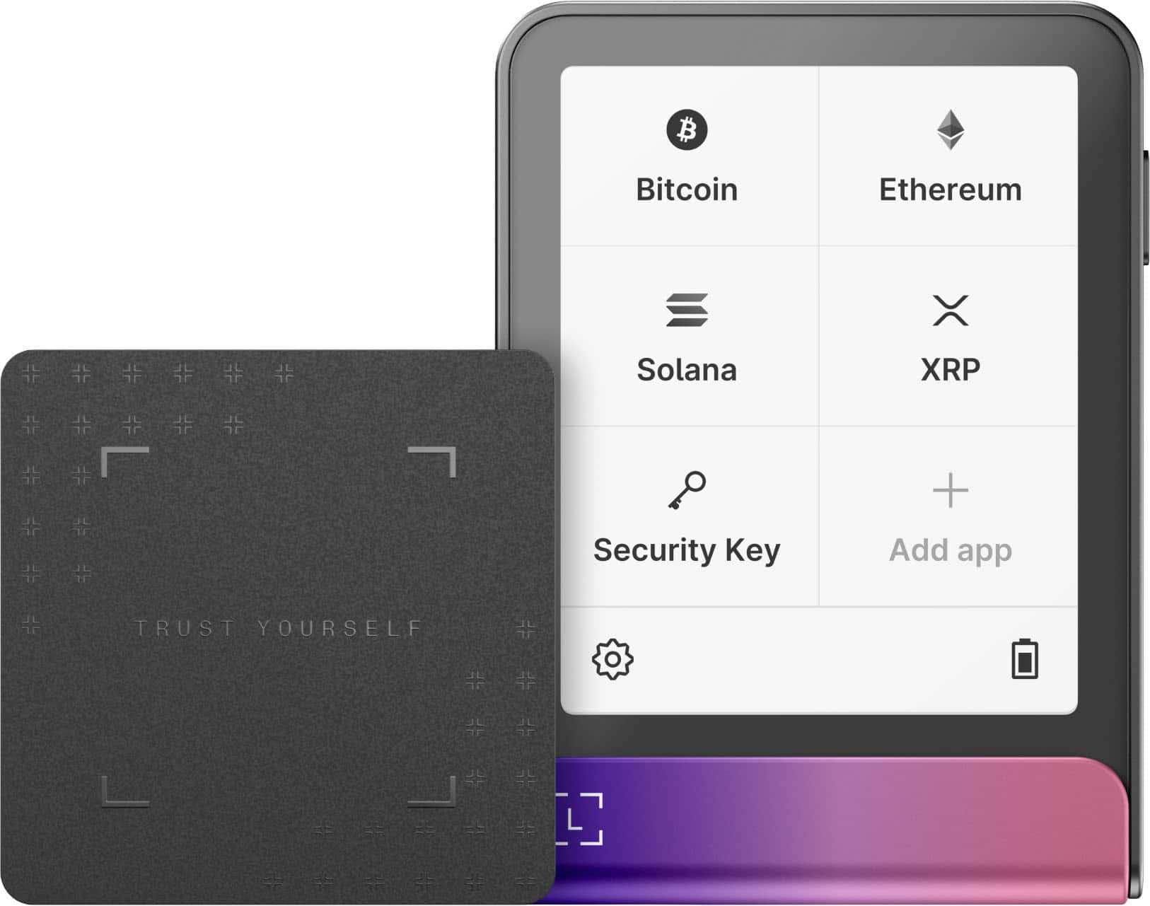 Bitcoin
Ethereum
Solana
XRP
Security Key
Add app
TRUST YOURSELF