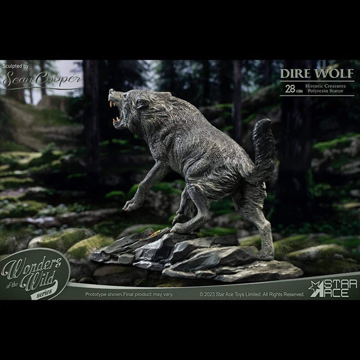 Sculpted by Sean Cooper

DIRE WOLF  
Historic Creatures  
28 cm Polyresin Statue

Wonders of the Wild series  
Prototype shown. Final product may vary.

© 2023 Star Ace Toys Limited. All Rights Reserved.