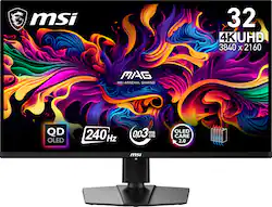 MSI - MAG321UPXQDOLED 32" Quantum Dot OLED UHD 240Hz 0.03ms FreeSyncPremium Monitor with HDR400 (DisplayPort, HDMI, USB-C) - Black - Front_Zoom