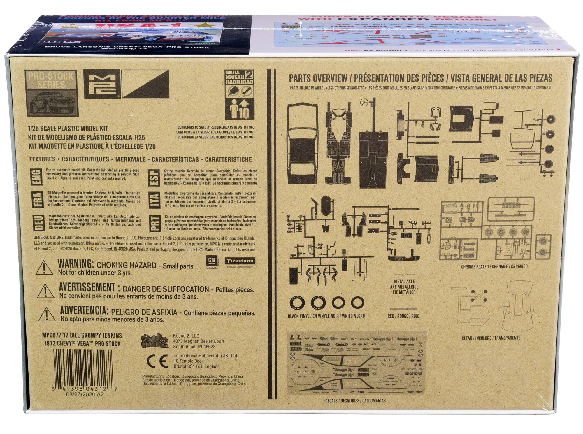 SKILL 2
NIVEAU 2
HABILIDAD
2

PARTS
PARTS WHITE UNLESS
DES PIECES SONT MOULÉES EN BLANC SAUF INDICATION
GENERAL DE LAS PIEZAS MODELADAS EN PLASTICO A MENOS QUE SE INDIQUE LO CONTRARIO

1/25 SCALE PLASTIC MODEL KIT
KIT DE MODELISMO DE PLASTICO ESCALA 1/25
KIT MAQUETTE EN PLASTIQUE A L'ÉCHELLE DE 1/25

SAFETY QUICKLY SECURIT
CARACTERISTIQUES

FOR assembly model kit Contents include: All plastic pieces necessary and pictorial instructions 18 and over
KIT Maquette assemblée à l'heure: Contient de la boite: Toutes les pièces nécessaires et instructions en couleur
KIT de modelo divertente: Contiene: Todas las piezas necesarias y las instrucciones en color

divertida Edades
NOV Maquette amusant de toutes assemblage la qui to methinde. Pointure et
Madelline divertente HA

Contenido:
Kieber
SCALT
h