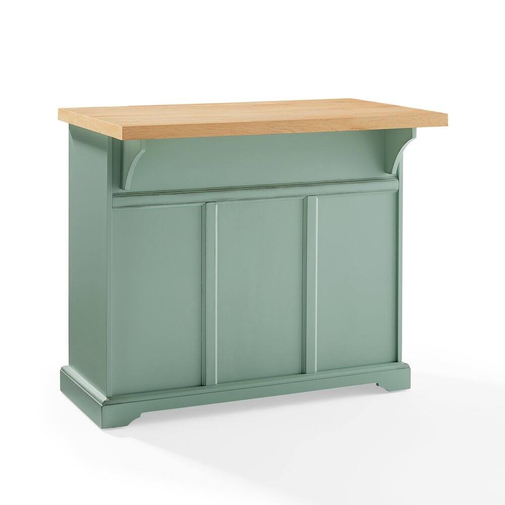 Alt View 1. Crosley Furniture - Holbrook Kitchen Island - Distressed Seafoam Blue.