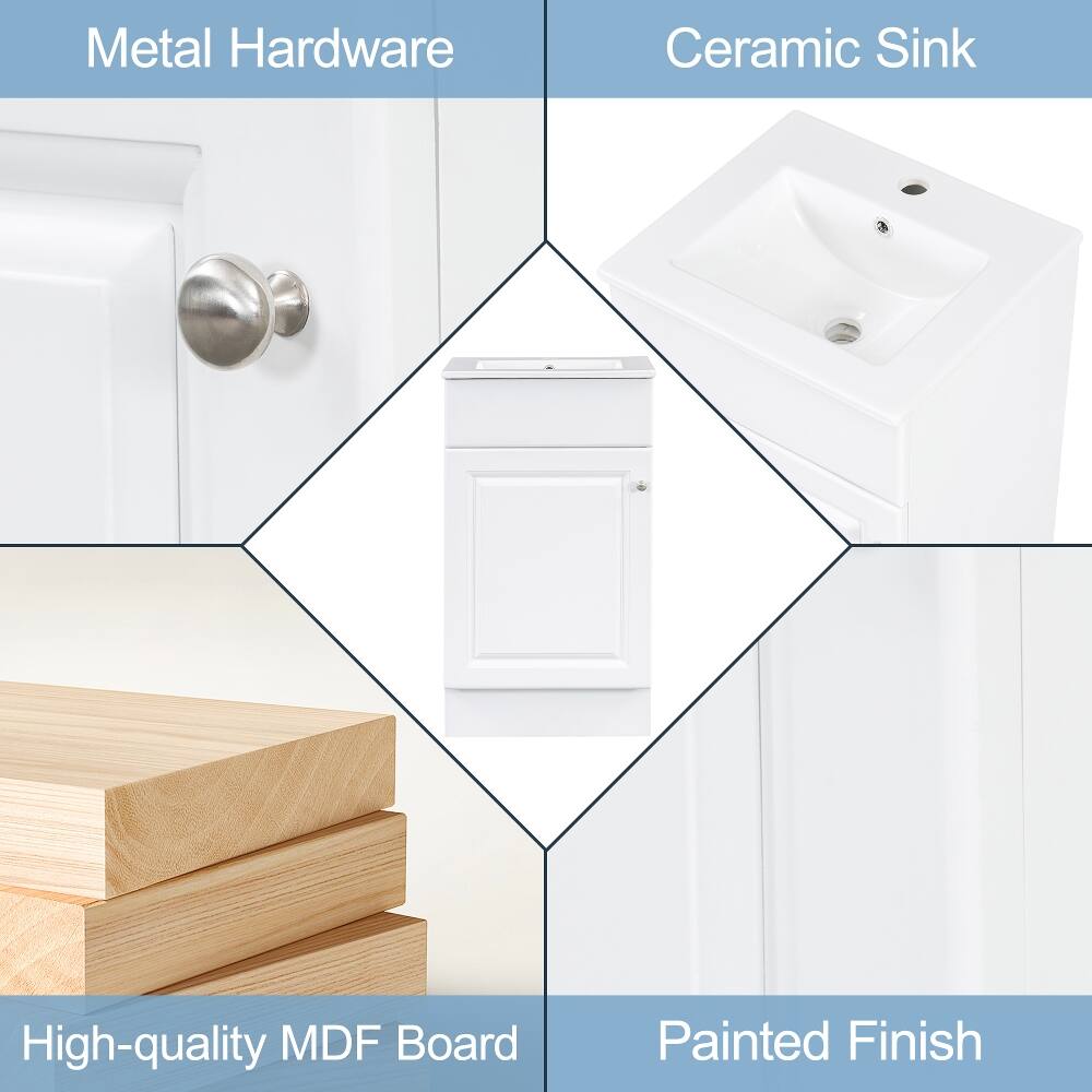Metal Hardware  
Ceramic Sink  
High-quality MDF Board  
Painted Finish