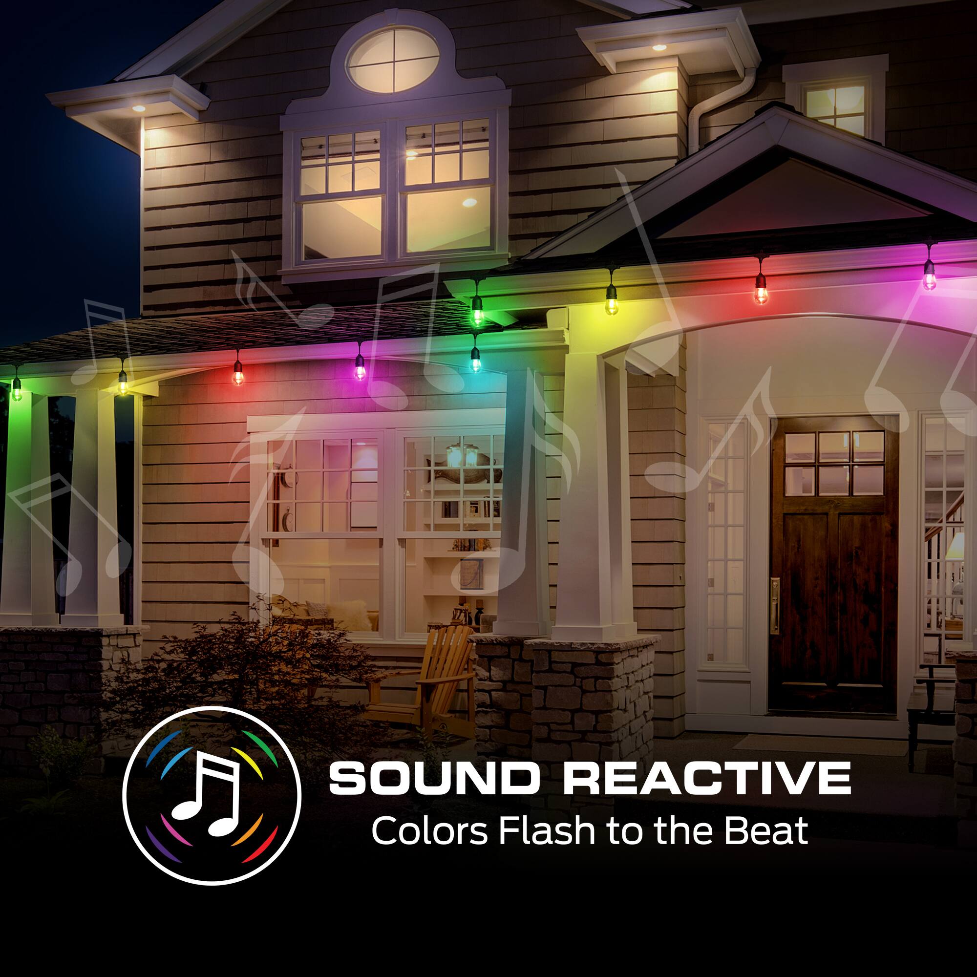 SOUND REACTIVE  
Colors Flash to the Beat