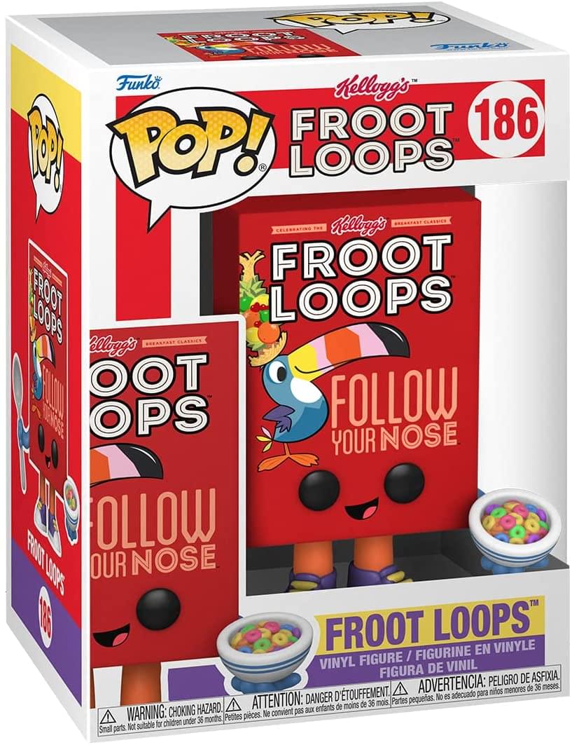 POP! Froot Loops  
Kellogg's FROOT LOOPS  
186  
FOLLOW YOUR NOSE  
FROOT LOOPS  
VINYL FIGURE / FIGURINE EN VINYLE / FIGURA DE VINIL  
WARNING: CHOKING HAZARD. Small parts. Not suitable for children under 36 months.  
ADVERTENCIA: PELIGRO DE ASFIXIA. Piezas pequeñas. No es adecuado para niños menores de 36 meses.  
ATTENTION: DANGER D'ÉTOUFFEMENT. Petites pièces. Ne convient pas aux enfants de moins de 36 mois.