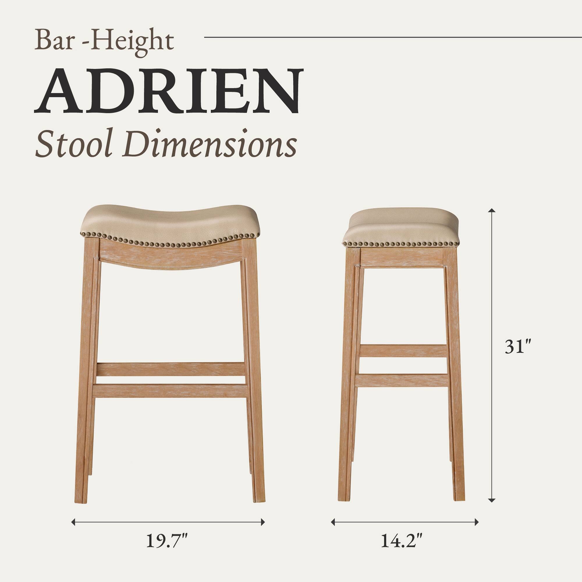 Bar-Height ADRIEN Stool Dimensions 31" 19.7" 14.2"