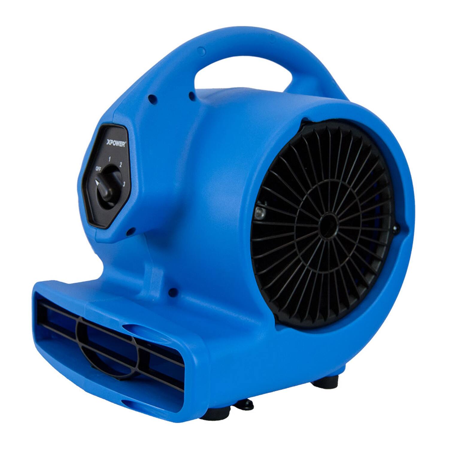 Alt View 5. XPOWER - P-100A 3-Speed Compact Air Mover with Power Outlets - Blue.