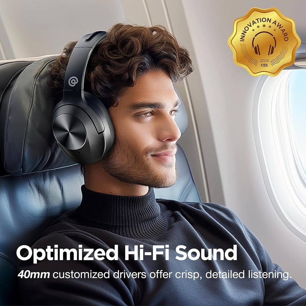 **Optimized Hi-Fi Sound**  
40mm customized drivers offer crisp, detailed listening.  

**Innovation Award**  
CES 2024