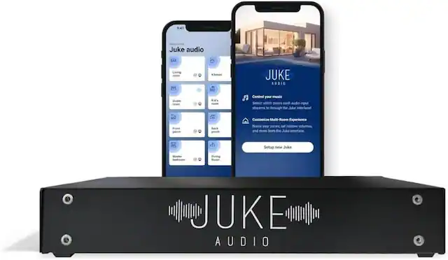 9:41
Welcome
Juke audio
Living
Kitchen
Guest
Kid's room
Front porch
Back porch
Master bedroom
Dining room
Control your music
Select which zones each audio input streams to through the Juke interface!
Customize Multi-Room Experience
Name your zones, set relative volumes and more from the Juke interface!
Setup new Juke
JUKE AUDIO