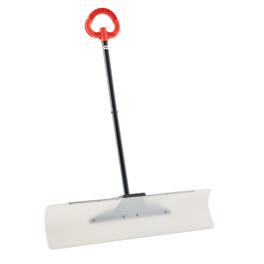 VEVOR - Snow Pusher Shovel, 36 in Outdoor Snowplow Shovel with Ergonomic Grip, HDPE Plastic Blade, Shovels with Segmented Handle - White, orange, black