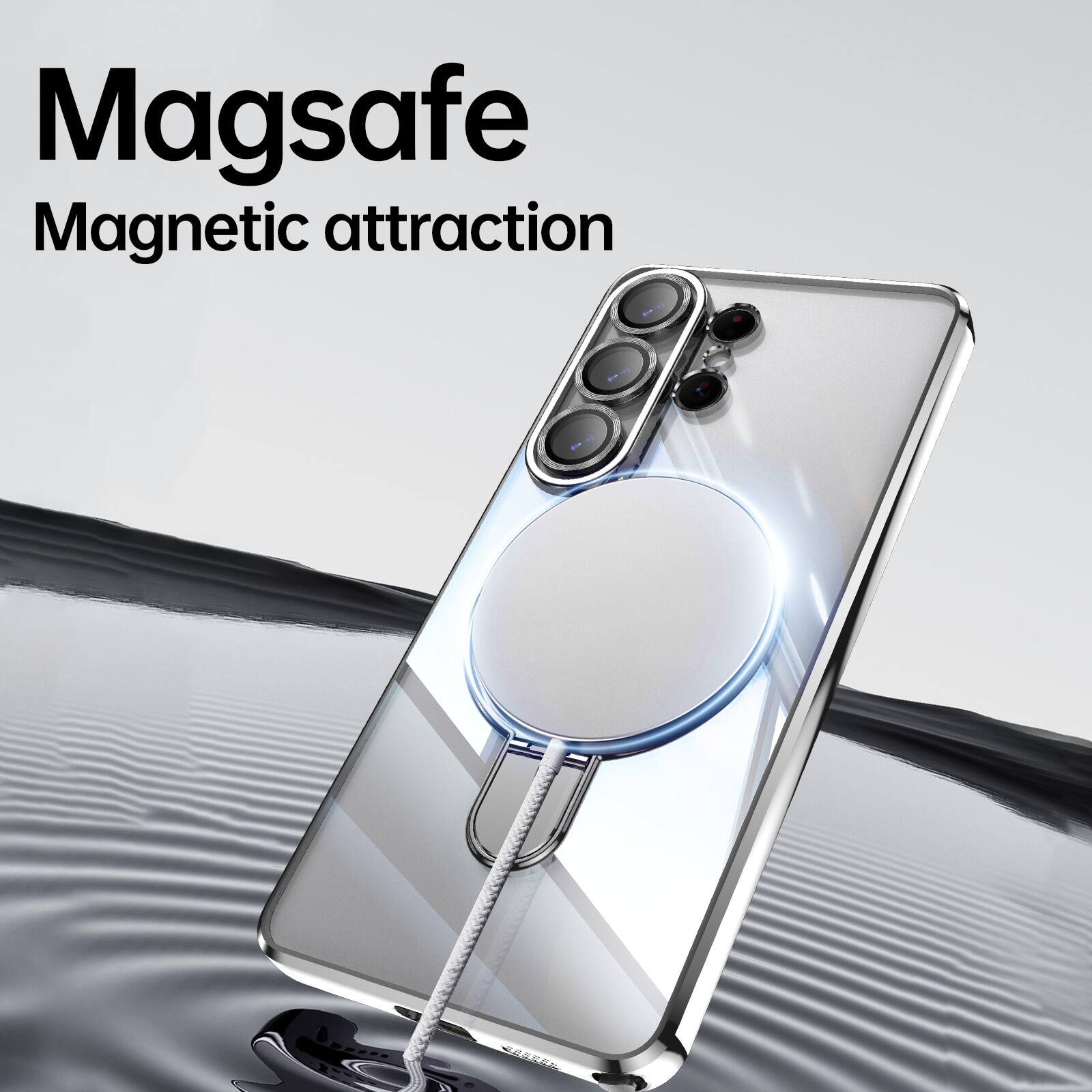 Magsafe  
Magnetic attraction
