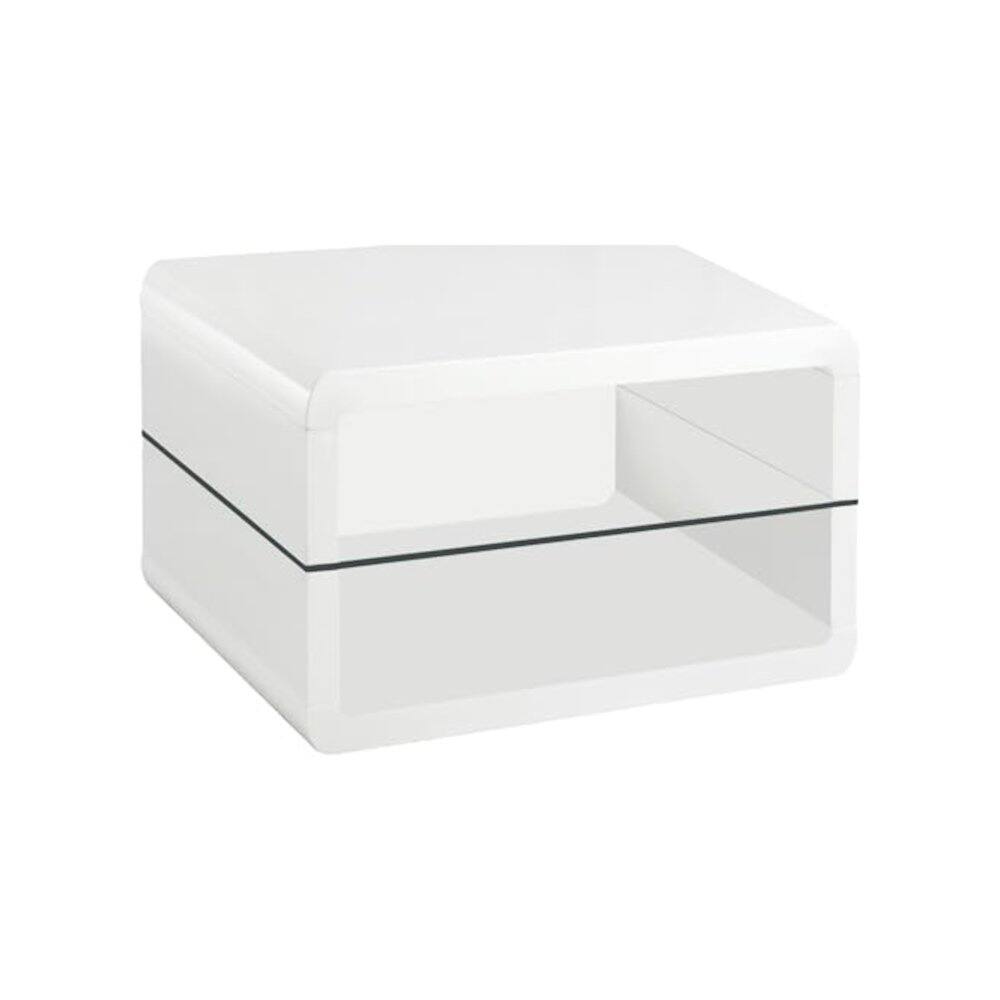 Alt View 2. Coaster Co. of America - Elana 2-piece Coffee and End Table Set White High Gloss - White.