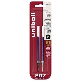 uni-ball - 207 Impact RT Gel-Ink Pen Refill, Bold Tip, 2/Pack - Blue Ink