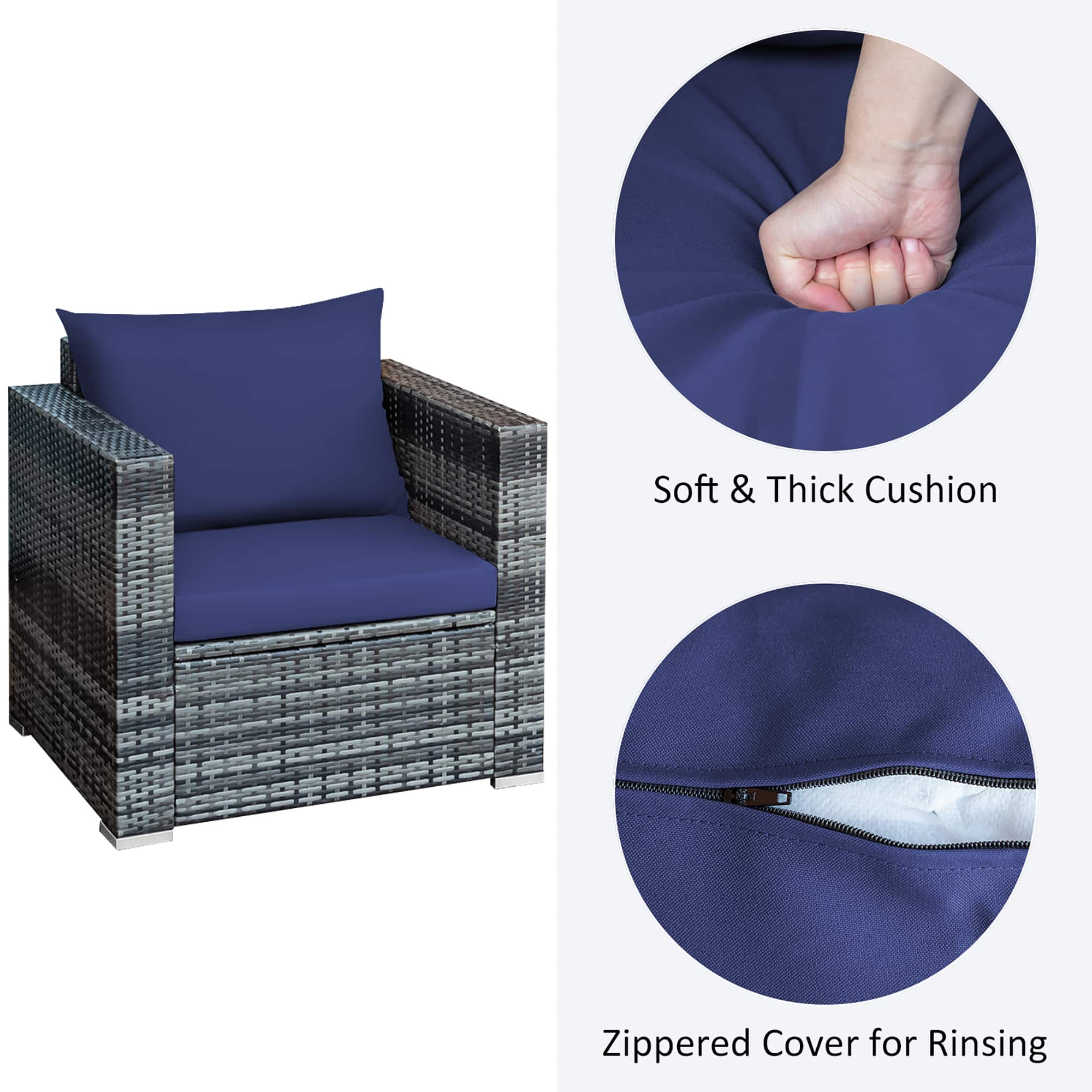Soft & Thick Cushion Zippered Cover for Rinsing